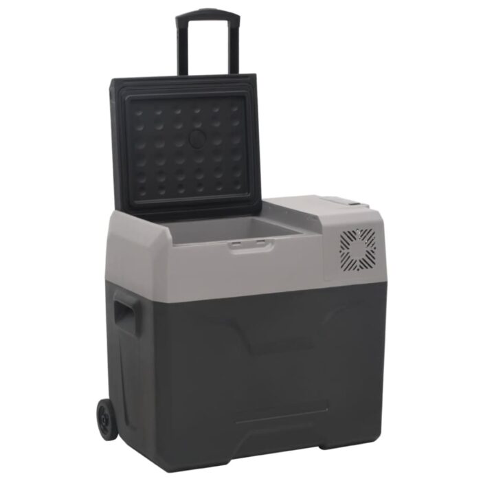 Glacière avec roue et adaptateur noir et gris 50L polypropylène – Image 2