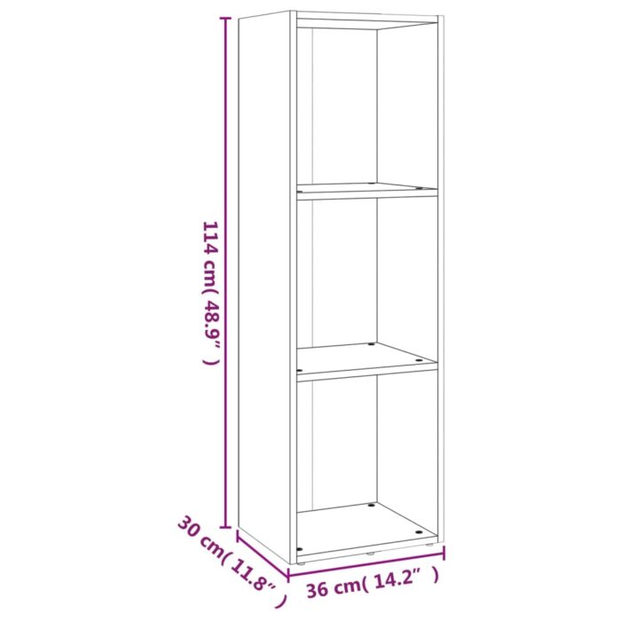 Bibliothèque/Meuble TV chêne marron 36x30x114cm bois ingénierie – Image 6
