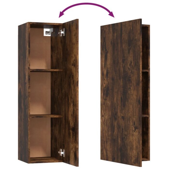 Meuble TV mural Chêne fumé 30,5x30x110 cm – Image 8