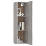 Meuble TV mural Sonoma gris 30,5x30x110 cm – Image 4