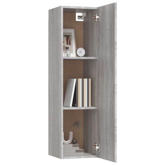 Meuble TV mural Sonoma gris 30,5x30x110 cm – Image 4