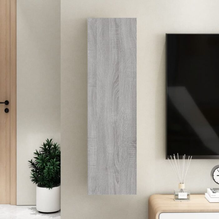Meuble TV mural Sonoma gris 30,5x30x110 cm – Image 1