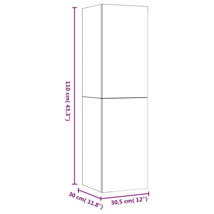 Meubles TV muraux 2 pcs Sonoma gris 30,5x30x110 cm – Image 12