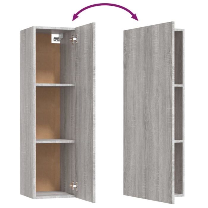 Meubles TV muraux 2 pcs Sonoma gris 30,5x30x110 cm – Image 9
