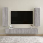 Meubles TV muraux 2 pcs Sonoma gris 30,5x30x110 cm