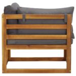 Canapés d'angle sectionnels 2pcs et coussins bois massif acacia – Image 3