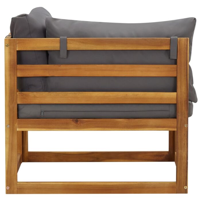 Canapés d'angle sectionnels 2pcs et coussins bois massif acacia – Image 3