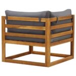 Canapés d'angle sectionnels 2pcs et coussins bois massif acacia – Image 4