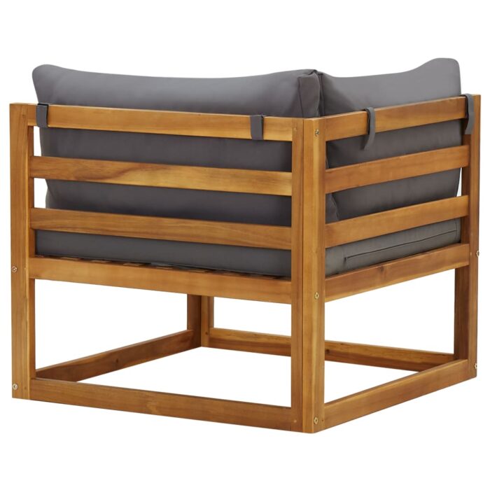 Canapés d'angle sectionnels 2pcs et coussins bois massif acacia – Image 4