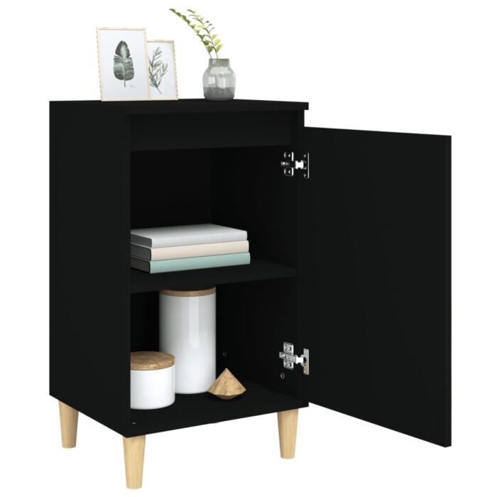 Tables de chevet 2 pcs noir 40x35x70 cm bois d'ingénierie – Image 2