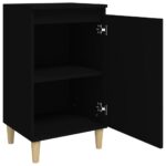 Tables de chevet 2 pcs noir 40x35x70 cm bois d'ingénierie – Image 4