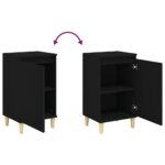 Tables de chevet 2 pcs noir 40x35x70 cm bois d'ingénierie – Image 6