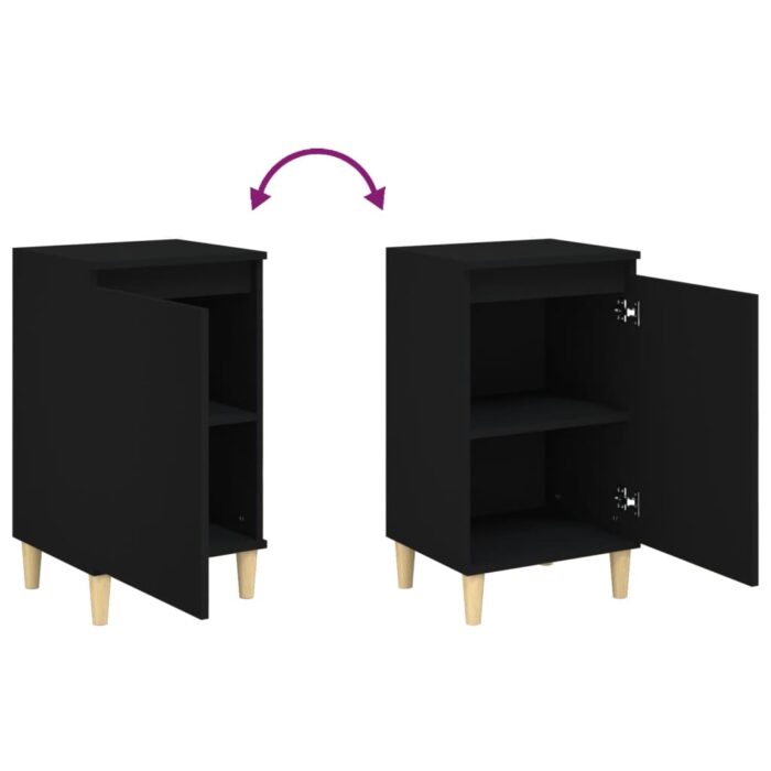 Tables de chevet 2 pcs noir 40x35x70 cm bois d'ingénierie – Image 6