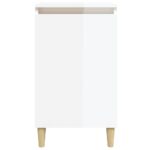 Table de chevet blanc brillant 40x35x70 cm bois d’ingénierie – Image 3