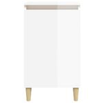 Tables de chevet 2pcs blanc brillant 40x35x70cm bois ingénierie – Image 3