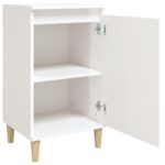 Tables de chevet 2pcs blanc brillant 40x35x70cm bois ingénierie – Image 4