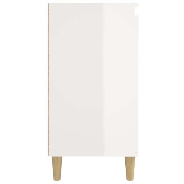 Tables de chevet 2pcs blanc brillant 40x35x70cm bois ingénierie – Image 5