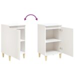 Tables de chevet 2pcs blanc brillant 40x35x70cm bois ingénierie – Image 6