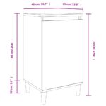 Table de chevet gris béton 40x35x70 cm bois d'ingénierie – Image 8