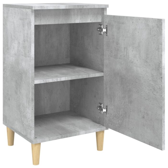 Tables de chevet 2 pcs gris béton 40x35x70 cm bois d'ingénierie – Image 4