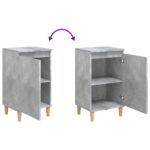 Tables de chevet 2 pcs gris béton 40x35x70 cm bois d'ingénierie – Image 6