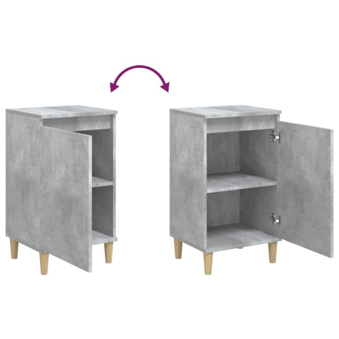 Tables de chevet 2 pcs gris béton 40x35x70 cm bois d'ingénierie – Image 6