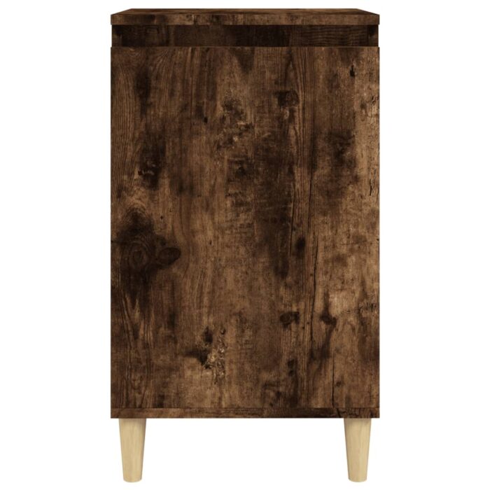 Table de chevet chêne fumé 40x35x70 cm bois d'ingénierie – Image 3