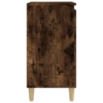 Table de chevet chêne fumé 40x35x70 cm bois d'ingénierie – Image 5