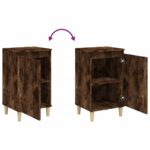Tables de chevet 2 pcs chêne fumé 40x35x70 cm bois d'ingénierie – Image 6