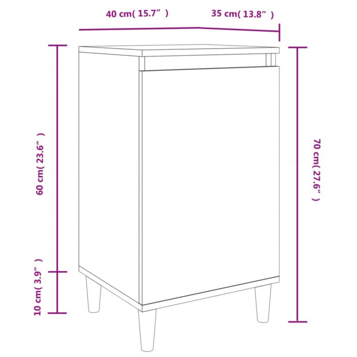 Tables de chevet 2 pcs sonoma gris 40x35x70cm bois d'ingénierie – Image 8