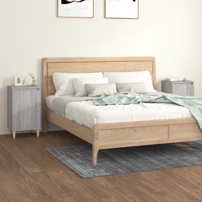 Tables de chevet 2 pcs sonoma gris 40x35x70cm bois d'ingénierie – Image 1