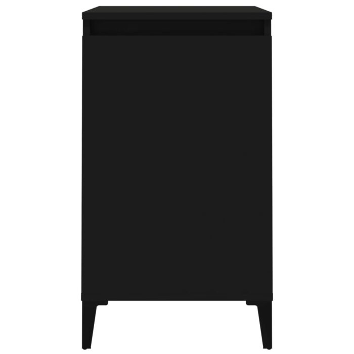 Tables de chevet 2 pcs noir 40x35x70 cm bois d'ingénierie – Image 5