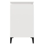 Table de chevet blanc brillant 40x35x70 cm bois d’ingénierie – Image 3