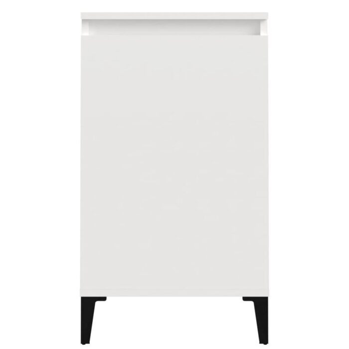 Table de chevet blanc brillant 40x35x70 cm bois d’ingénierie – Image 3