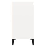 Table de chevet blanc brillant 40x35x70 cm bois d’ingénierie – Image 5