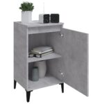 Tables de chevet 2 pcs gris béton 40x35x70 cm bois d'ingénierie – Image 2