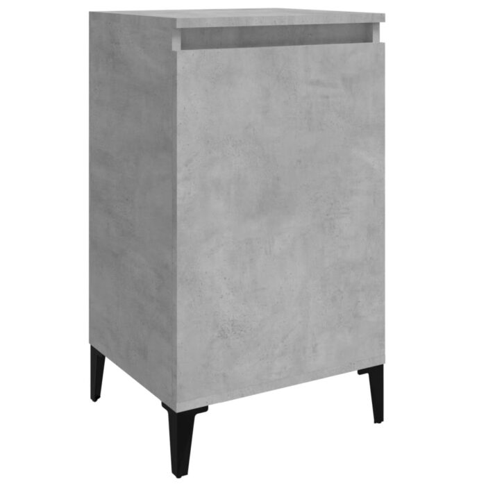 Tables de chevet 2 pcs gris béton 40x35x70 cm bois d'ingénierie – Image 3