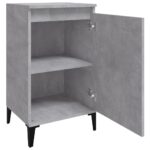 Tables de chevet 2 pcs gris béton 40x35x70 cm bois d'ingénierie – Image 4