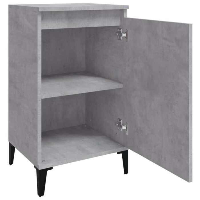 Tables de chevet 2 pcs gris béton 40x35x70 cm bois d'ingénierie – Image 4