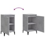 Tables de chevet 2 pcs gris béton 40x35x70 cm bois d'ingénierie – Image 7