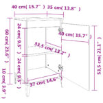 Tables de chevet 2 pcs gris béton 40x35x70 cm bois d'ingénierie – Image 9