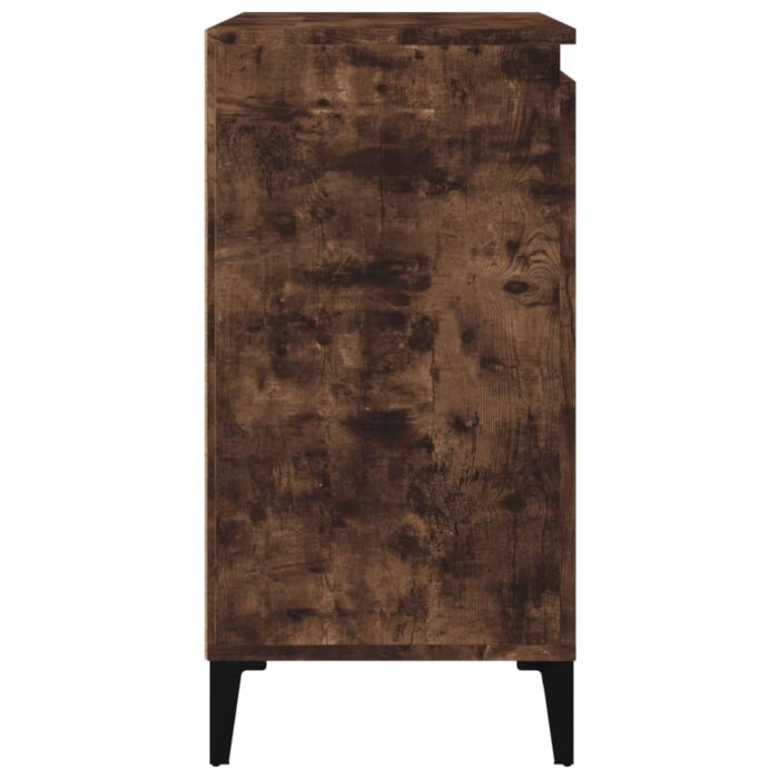 Table de chevet chêne fumé 40x35x70 cm bois d'ingénierie – Image 5