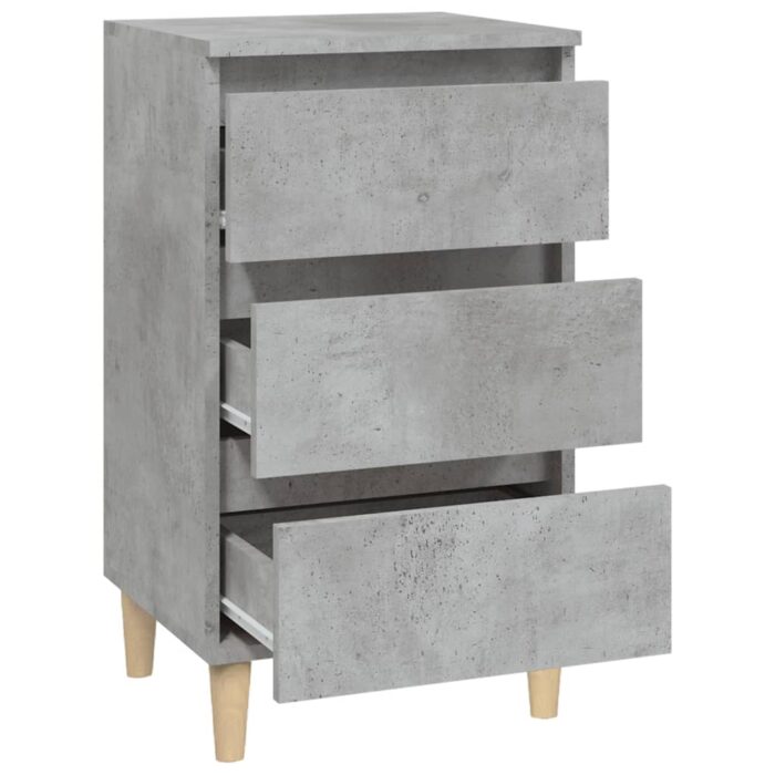 Table de chevet gris béton 40x35x70 cm bois d'ingénierie – Image 6