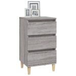 Table de chevet sonoma gris 40x35x70 cm bois d'ingénierie – Image 2
