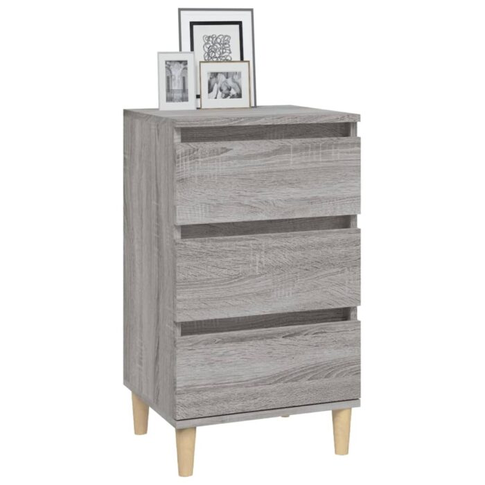 Table de chevet sonoma gris 40x35x70 cm bois d'ingénierie – Image 2