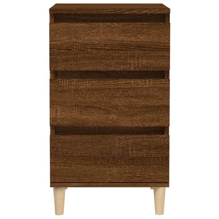 Table de chevet chêne marron 40x35x70 cm bois d'ingénierie – Image 4