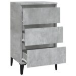 Table de chevet gris béton 40x35x70 cm bois d'ingénierie – Image 4