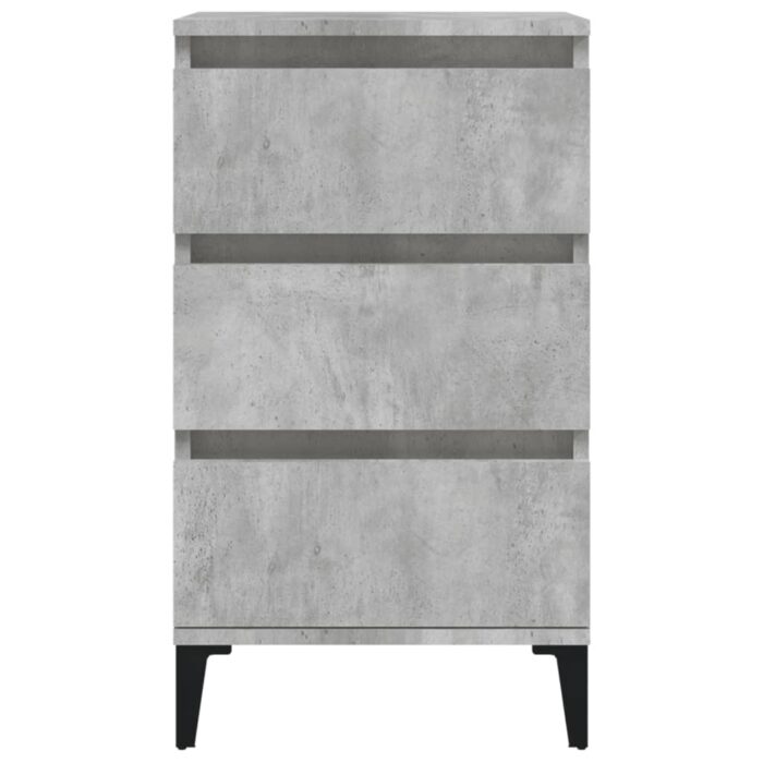 Table de chevet gris béton 40x35x70 cm bois d'ingénierie – Image 5