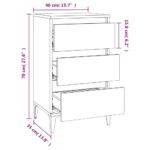 Table de chevet gris béton 40x35x70 cm bois d'ingénierie – Image 8