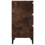 Table de chevet chêne fumé 40x35x70 cm bois d'ingénierie – Image 6